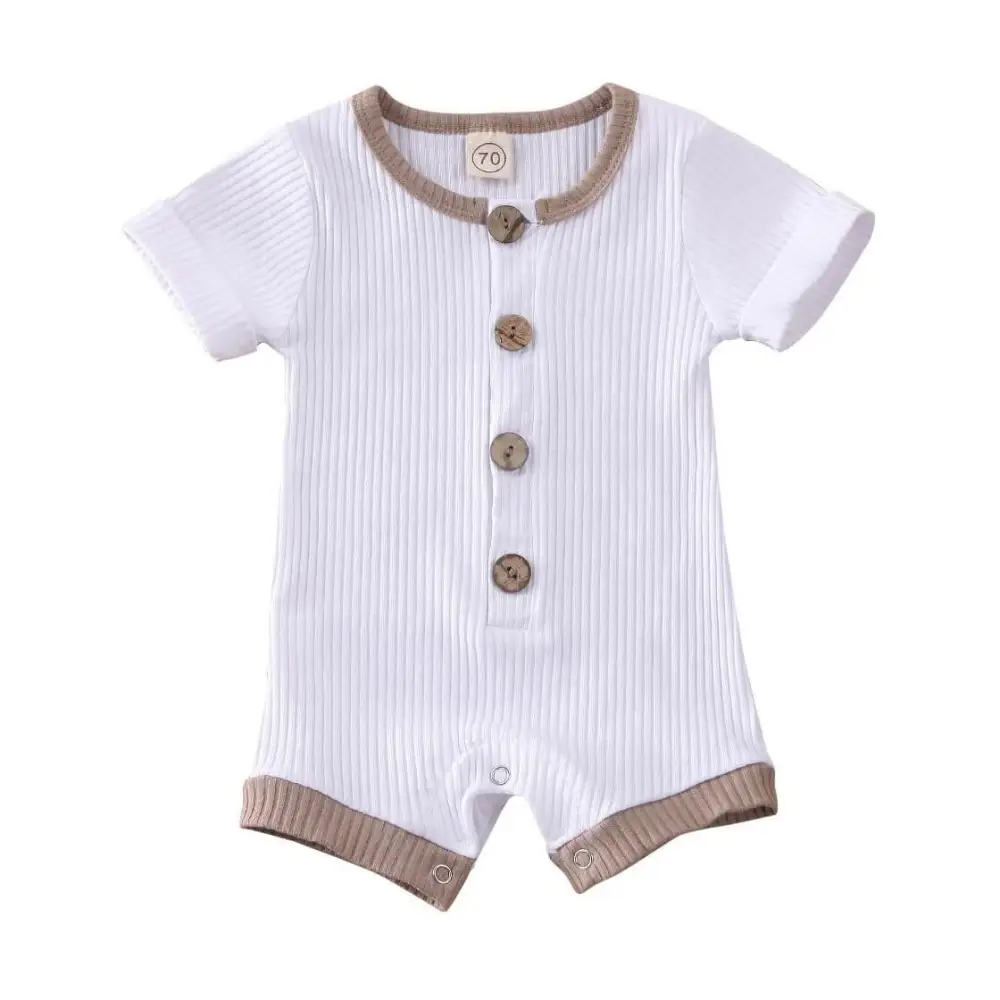 Ribbed Button Baby Romper