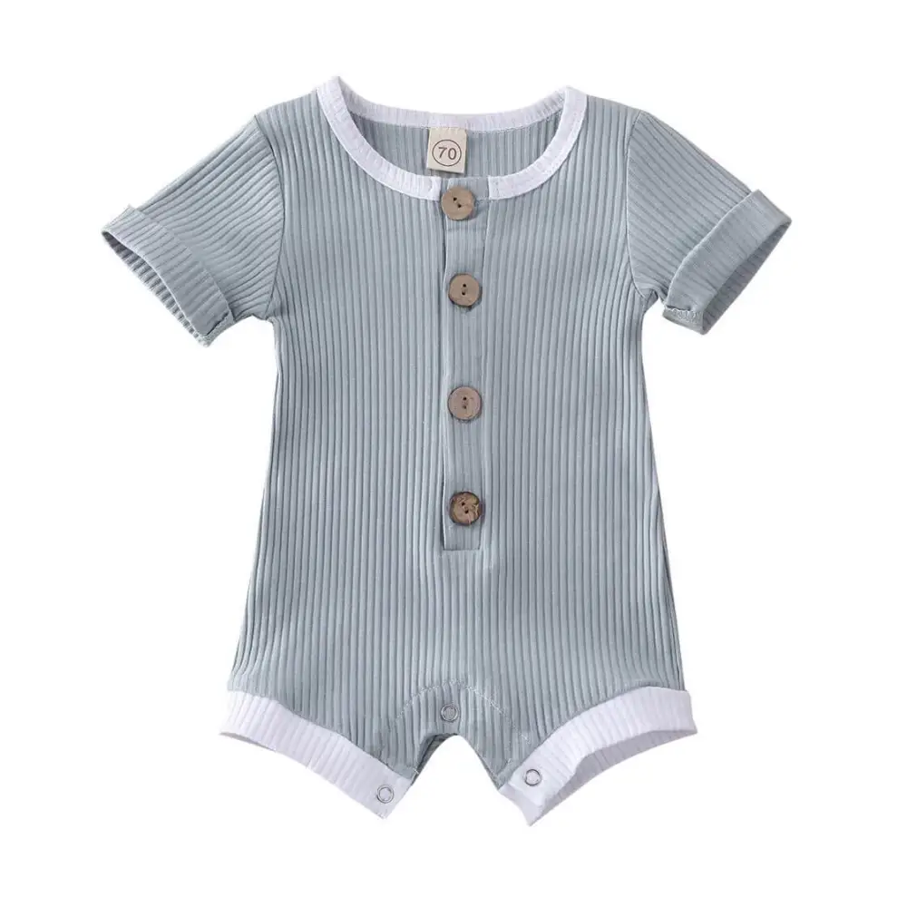 Ribbed Button Baby Romper