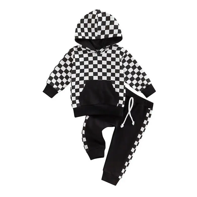 Plaid Hoodie Toddler Set