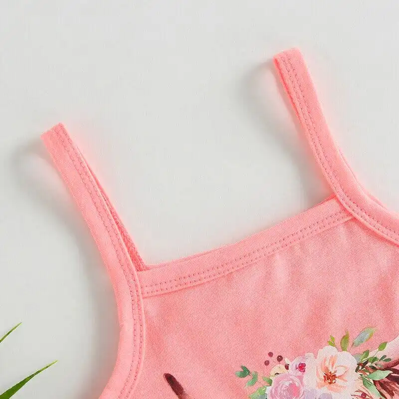 Pink Floral Cow Baby Set