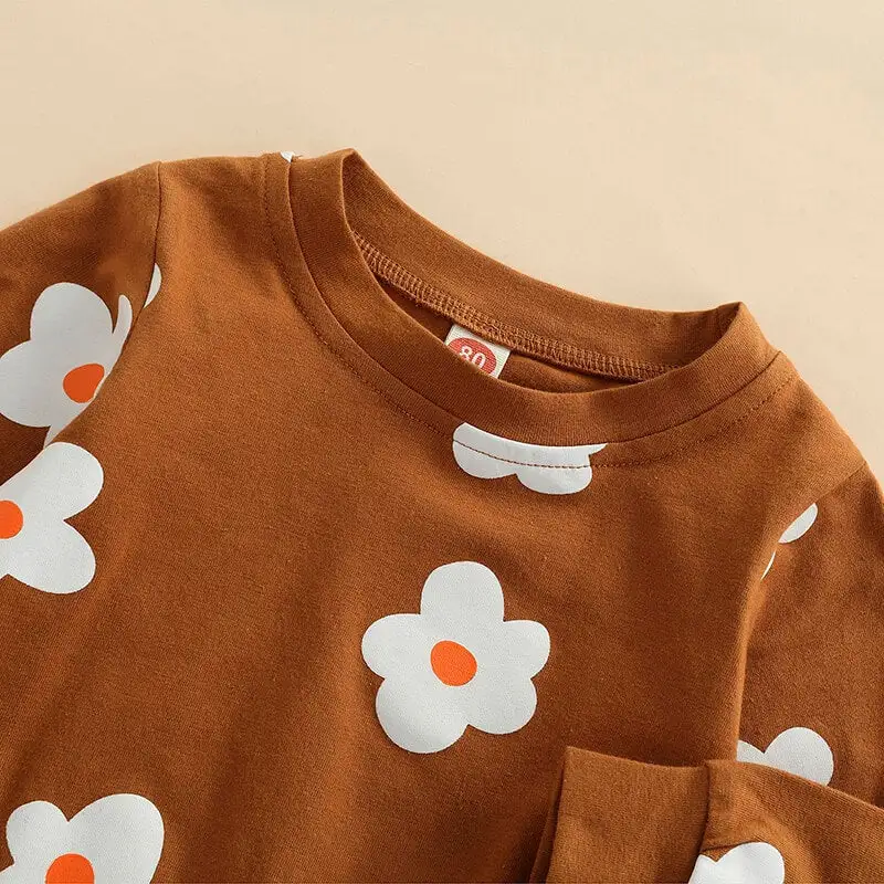 Brown Daisy Toddler Set
