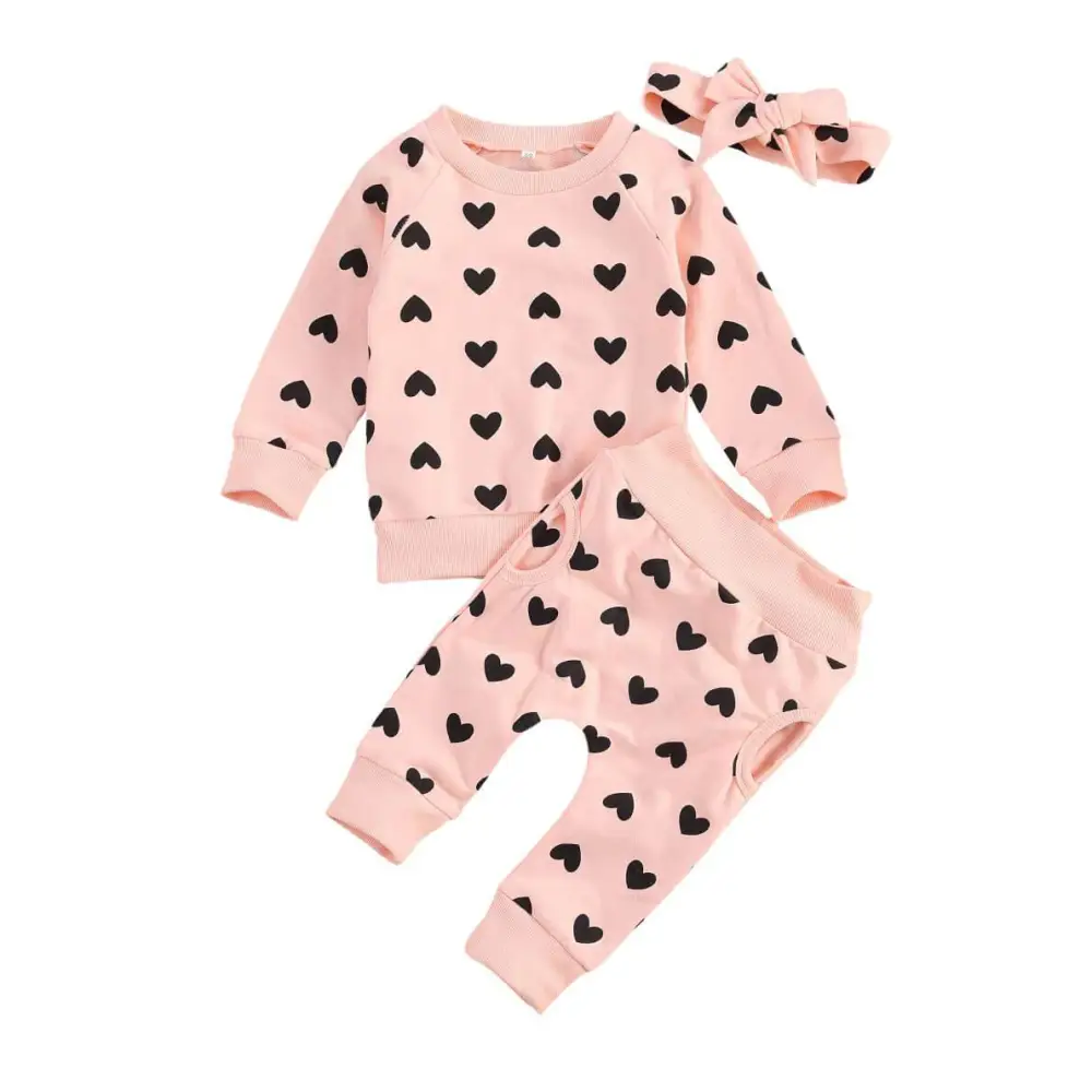 Hearts Pink Baby Set