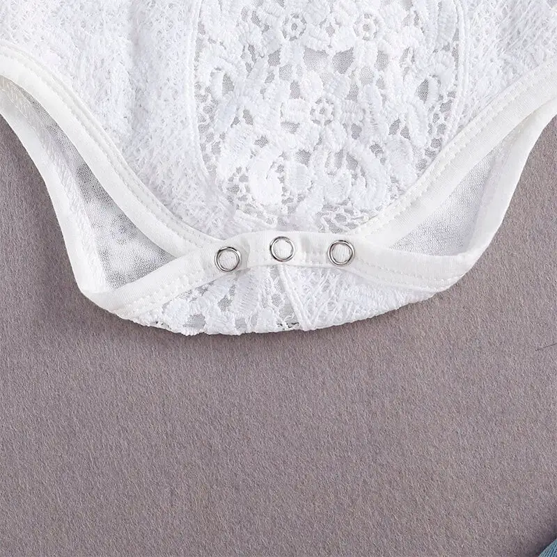 Denim Lace Baby Set