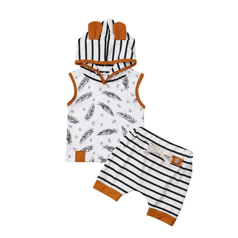 Striped Feather Baby Set